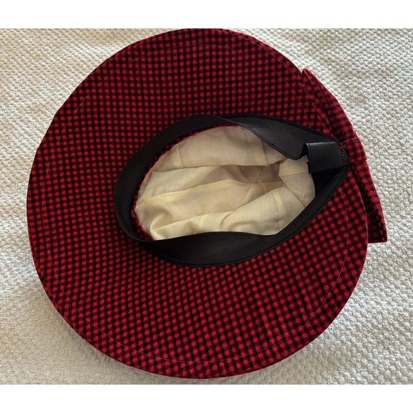 Vintage Black And Red Checked Hat - Picture 4 of 6